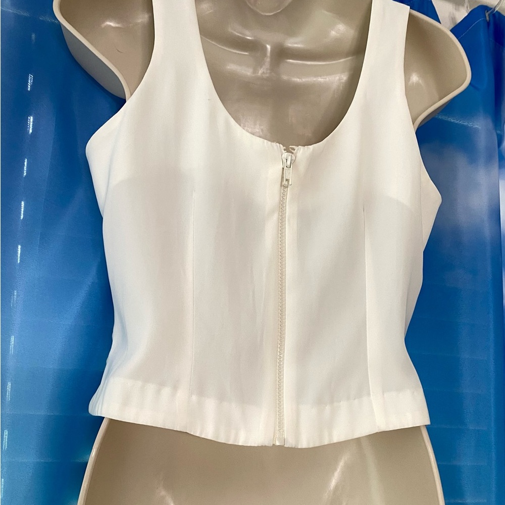NINA FERRE sleeveless top,size7 see measurement! Cream - Picture 4 of 13